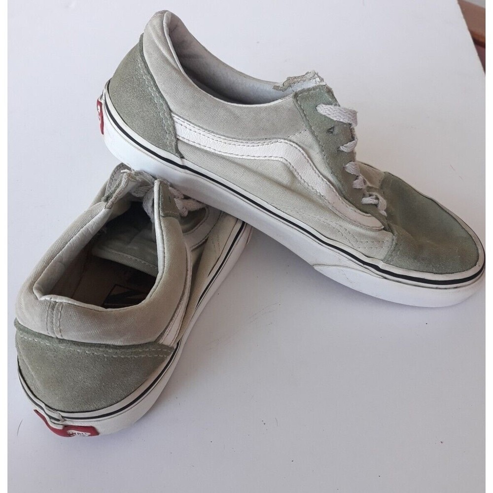 Vans Authentic Off The Wall Youth Kids Size 4 Shoes Green Suede Low Top Sneakers